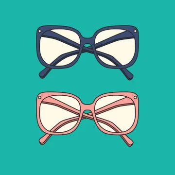 Vector hand-drawn outline isolated pair of glasses Stock Illustration