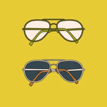 Vector hand-drawn outline isolated pair of glasses Stock Illustration