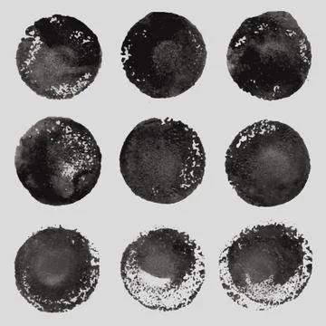 Vector hand drawn paint stains grunge set Stockillustratie