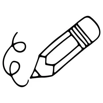 Vector hand-drawn pencil on white background. Doodle illustration. Stock Illustration