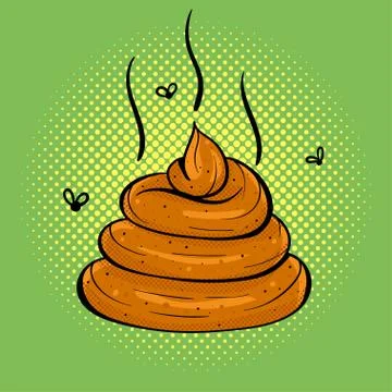 Vector hand drawn pop art illustration of poo. Stock Illustration