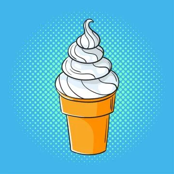 Vector hand drawn pop art illustration of ice cream. Stock Illustration