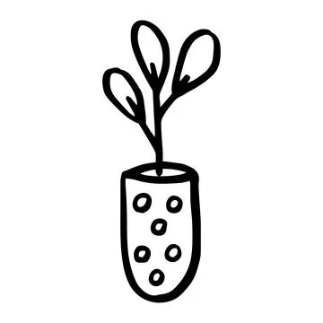 Vector hand drawn potted plants flower vector Stock Illustration