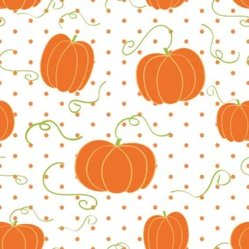 Vector hand drawn pumpkin background seamless pattern Stock Illustration