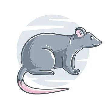 Vector hand drawn rat cartoon character Stock-Illustration