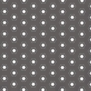 Vector hand drawn repeating floral pattern on gray background Stock Illustration