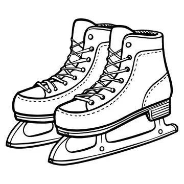 Vector hand drawn retro skates design element. Illustration