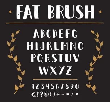 Vector Hand Drawn Sans Alphabet. Letters and Numbers Written with a Brush Pen Stock Illustration