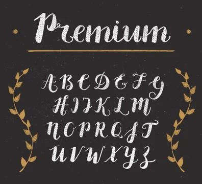 Vector Hand Drawn Script Alphabet. Letters Written with a Brush Pen with Ink Stock Illustration