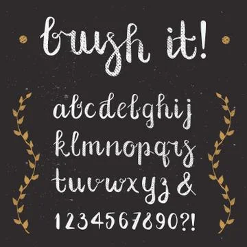 Vector Hand Drawn Script Alphabet. Letters Written with a Brush Pen with Ink Stock Illustration