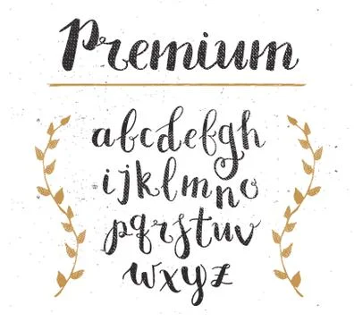 Vector Hand Drawn Script Alphabet. Letters Written with a Brush Pen with Ink Stock Illustration