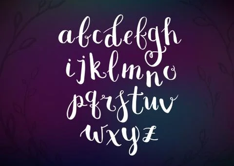 Vector Hand Drawn Script Alphabet. Letters Written with a Brush Pen with Ink Stock Illustration