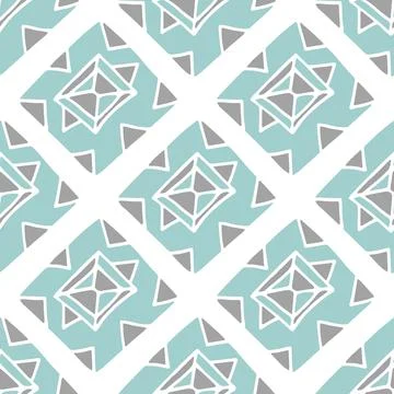 Vector hand drawn seamles abstract pattern with rhombus Stock Illustration
