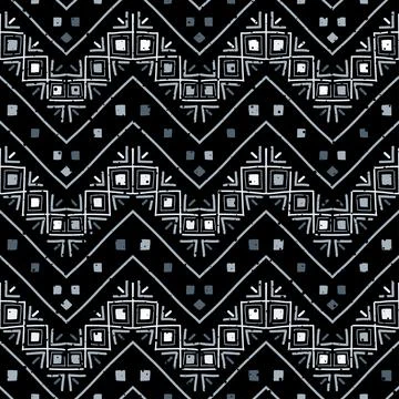 Vector hand drawn seamless folk pattern. Tribal design. Ethnic background Stockillustratie