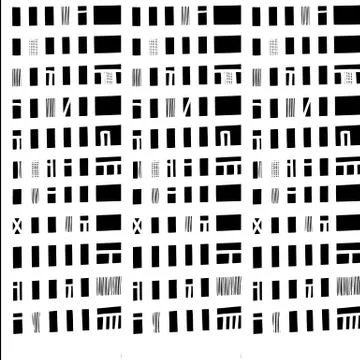 Vector hand-drawn seamless pattern with abstract urban ornament Stock Illustration