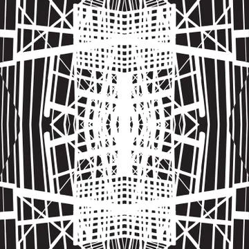 Vector hand-drawn seamless pattern with abstract urban ornament Stock-Illustration