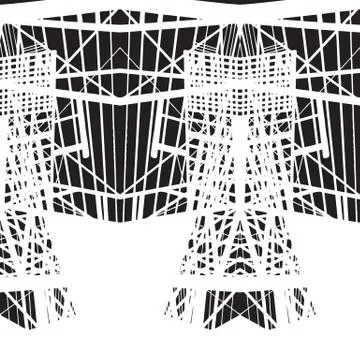 Vector hand-drawn seamless pattern with abstract urban ornament Stock Illustration