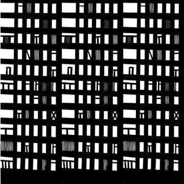 Vector hand-drawn seamless pattern with abstract urban ornament 库存插图