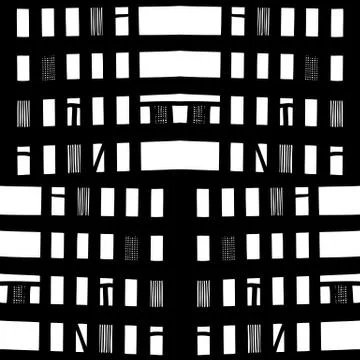 Vector hand-drawn seamless pattern with abstract urban ornament 库存插图