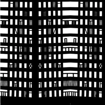 Vector hand-drawn seamless pattern with abstract urban ornament Stock Illustration
