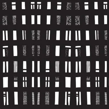 Vector hand-drawn seamless pattern with abstract urban ornament Stock Illustration