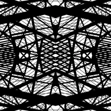 Vector hand-drawn seamless pattern with abstract urban ornament 库存插图