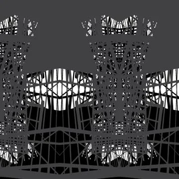 Vector hand-drawn seamless pattern with abstract urban ornament 库存插图