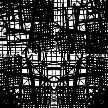 Vector hand-drawn seamless pattern with abstract urban ornament 库存插图