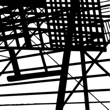 Vector hand-drawn seamless pattern with abstract urban ornament 库存插图