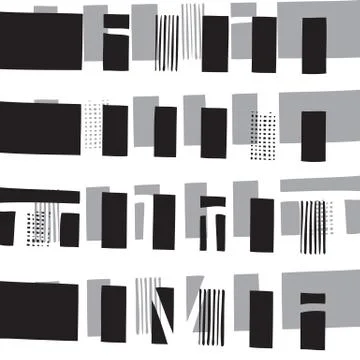 Vector hand-drawn seamless pattern with abstract urban ornament Stock Illustration