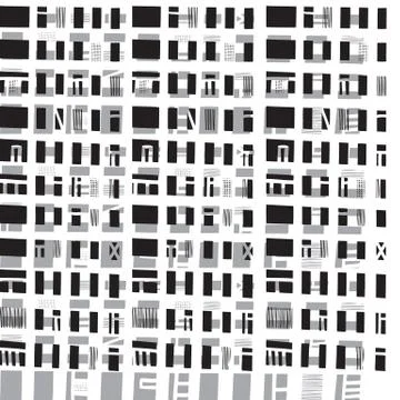 Vector hand-drawn seamless pattern with abstract urban ornament Stock Illustration