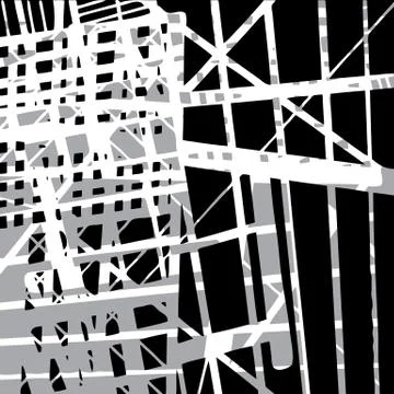 Vector hand-drawn seamless pattern with abstract urban ornament Stock Illustration