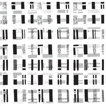 Vector hand-drawn seamless pattern with abstract urban ornament Illustrazione stock