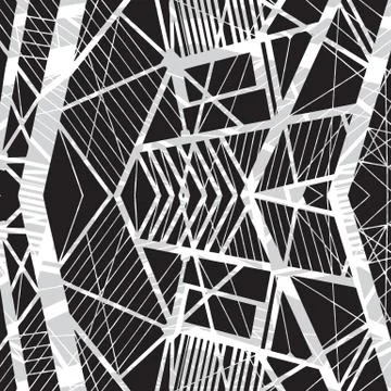 Vector hand-drawn seamless pattern with abstract urban ornament Stock Illustration