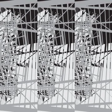 Vector hand-drawn seamless pattern with abstract urban ornament Illustrazione stock