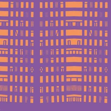 Vector hand-drawn seamless pattern with abstract urban ornament Stock Illustration