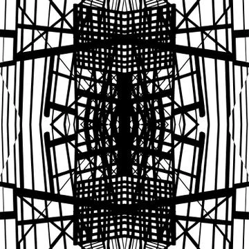 Vector hand-drawn seamless pattern with abstract urban ornament Illustrazione stock