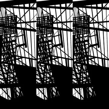 Vector hand-drawn seamless pattern with abstract urban ornament Illustrazione stock