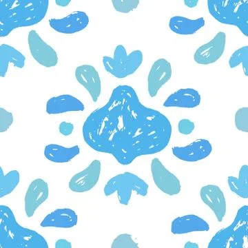 Vector hand drawn seamless pattern. Stock Illustration