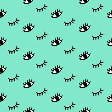 Vector hand drawn seamless pattern Stock Illustration