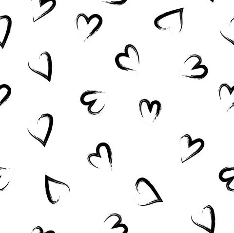 Vector. Hand drawn seamless pattern of hearts. Valentine's Day. Illustrazione stock