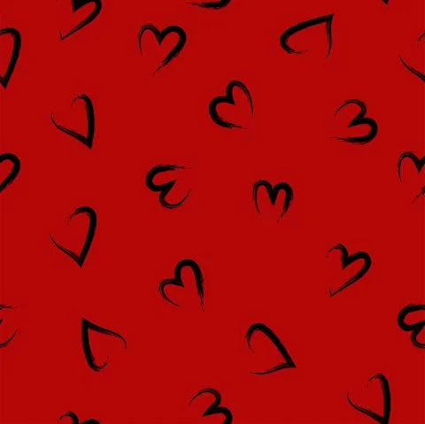 Vector. Hand drawn seamless pattern of hearts. Valentine's Day. 스톡 일러스트