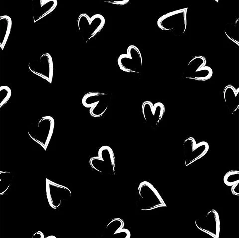 Vector. Hand drawn seamless pattern of hearts. Valentine's Day. 스톡 일러스트