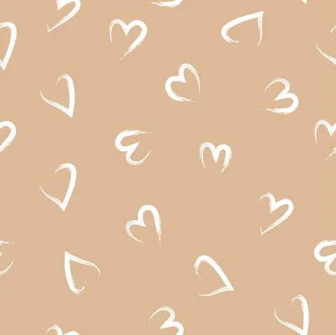 Vector. Hand drawn seamless pattern of hearts. Valentine's Day. 스톡 일러스트