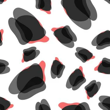 Vector hand drawn seamless pattern with spots of different sizes in red and Illustrazione stock