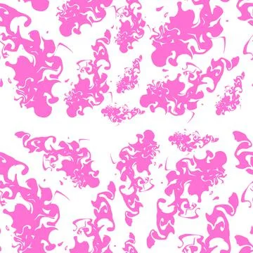 Vector hand drawn seamless pattern with abstract blots in pink on white Stock Illustration