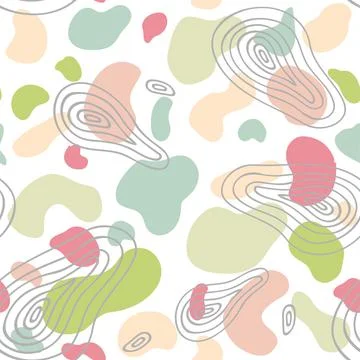 Vector hand drawn seamless pattern in neutral warm colors with various spots  Stock Illustration
