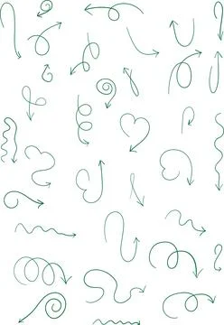 Vector hand drawn set of arrows on a white background. isolated illustration Stock Illustration