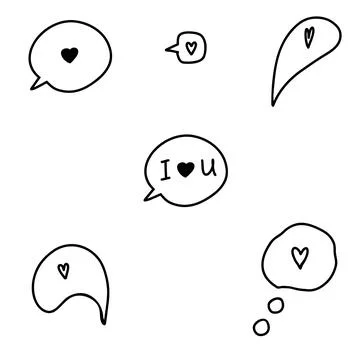 Vector hand drawn set of doodle speech, thought bubbles, conversation clouds 스톡 일러스트