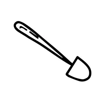 Vector hand drawn Shovel outline doodle icon. Shovel sketch illustration for  Stock Illustration